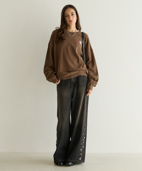 PBLIM(ページボーイリム)の「《UNISEX》コスモスフラワースウェット(スウェット・レディース・ブラウン/ブラック/グレー・FREE)」の6枚目の写真