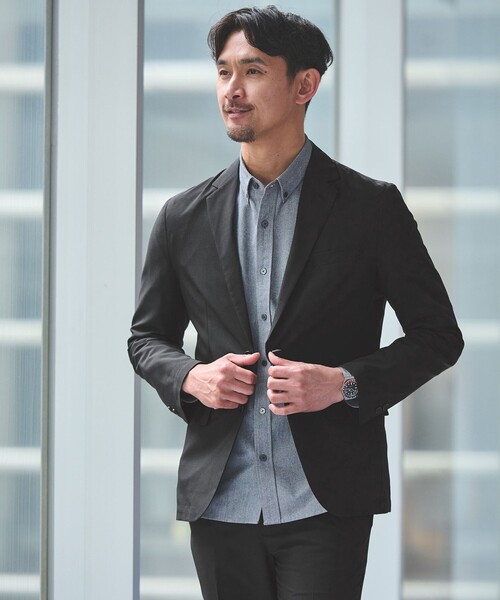 green label relaxing（グリーンレーベルリラクシング）の「【WEB限定】JUST fit ドライポリエステル ナロー セットアップ -吸水速乾-（セットアップ・メンズ・ブラック/ネイビー/ダークグレー・L/M/XS/XL/XXL/S）」の4枚目の写真