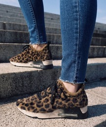 アッシュ【LURCE】ニットスニーカー ファー ウェッジソール 5.5cmヒール