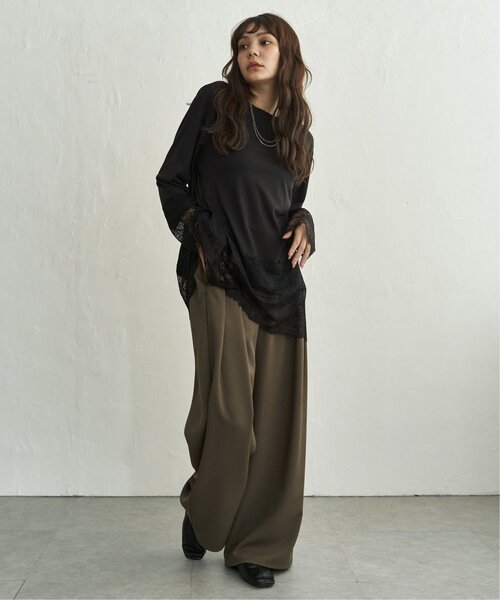 notch.（ノッチ）の「レース付きロンT（Tシャツ/カットソー・レディース・オフホワイト/ブラック・M）」の10枚目の写真