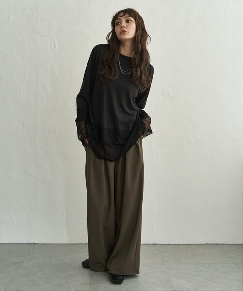 notch.（ノッチ）の「レース付きロンT（Tシャツ/カットソー・レディース・オフホワイト/ブラック・M）」の11枚目の写真
