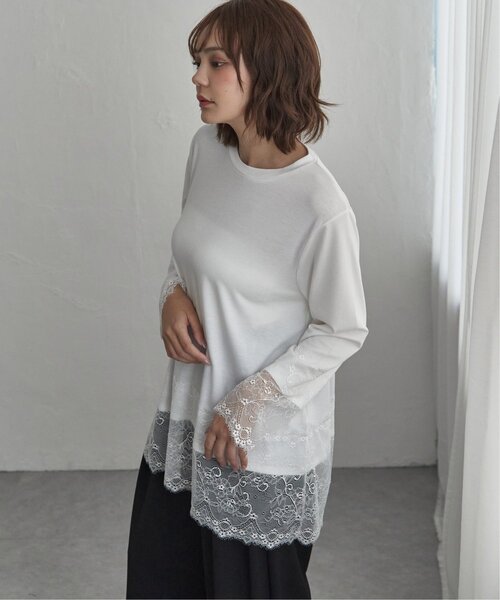 notch.（ノッチ）の「レース付きロンT（Tシャツ/カットソー・レディース・オフホワイト/ブラック・M）」の15枚目の写真