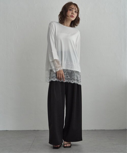 notch.（ノッチ）の「レース付きロンT（Tシャツ/カットソー・レディース・オフホワイト/ブラック・M）」の17枚目の写真