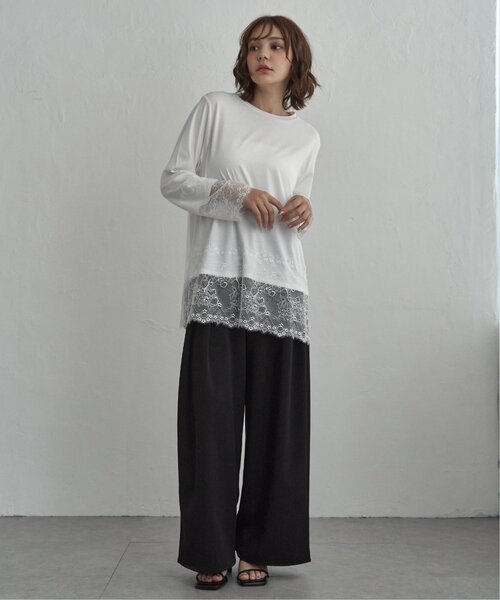 notch.（ノッチ）の「レース付きロンT（Tシャツ/カットソー・レディース・オフホワイト/ブラック・M）」の18枚目の写真