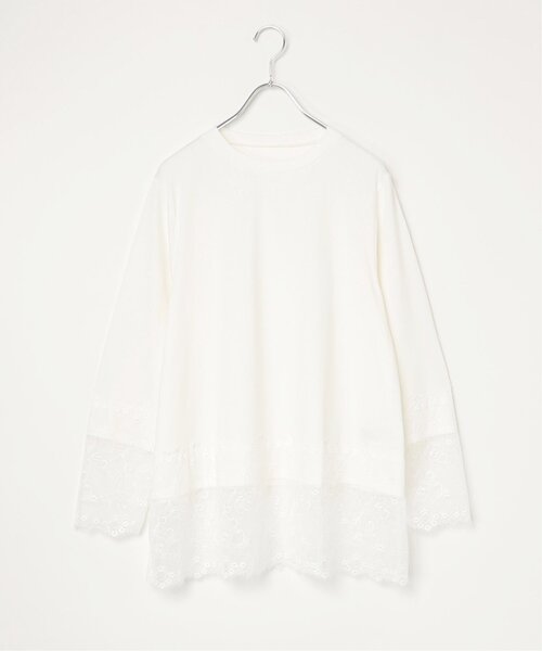 notch.（ノッチ）の「レース付きロンT（Tシャツ/カットソー・レディース・オフホワイト/ブラック・M）」の21枚目の写真