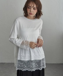 レース付きロンT
