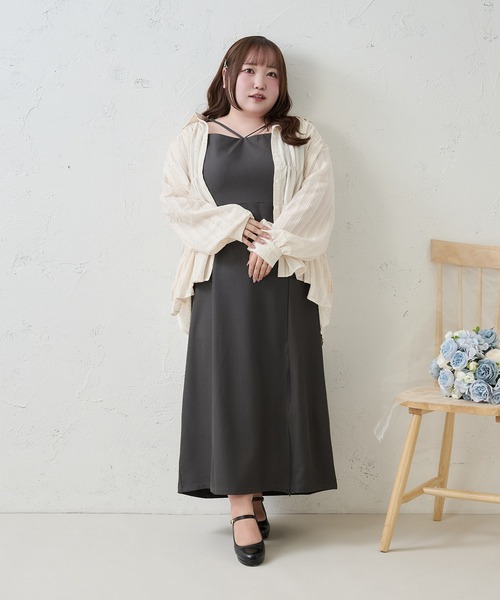 Louiosy(ルオシー)の「【Louiosy】【大きいサイズ】アソートIラインキャミワンピース(ワンピース・レディース・グレー/ホワイト系その他・4L/X-LARGE/3L)」の15枚目の写真