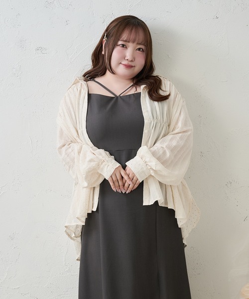 Louiosy(ルオシー)の「【Louiosy】【大きいサイズ】アソートIラインキャミワンピース(ワンピース・レディース・グレー/ホワイト系その他・4L/X-LARGE/3L)」の18枚目の写真
