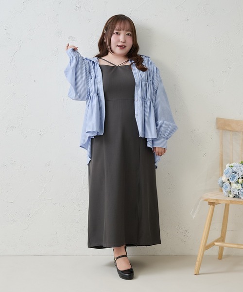 Louiosy(ルオシー)の「【Louiosy】【大きいサイズ】アソートIラインキャミワンピース(ワンピース・レディース・グレー/ホワイト系その他・4L/X-LARGE/3L)」の20枚目の写真