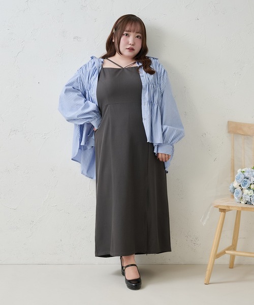 Louiosy(ルオシー)の「【Louiosy】【大きいサイズ】アソートIラインキャミワンピース(ワンピース・レディース・グレー/ホワイト系その他・4L/X-LARGE/3L)」の21枚目の写真