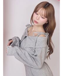 【SETUP】キラキラオフショルスウェットTOP
