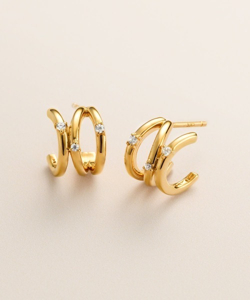 CANAL 4℃(カナルヨンドシー)の「【AUTUMN COLLECTION】シルバー ライン ピアス(ピアス(両耳用)・レディース・イエローゴールド・FREE)」の1枚目の写真