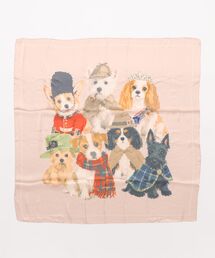 ZIP FIVE（ジップファイブ）の「犬・猫 アニマル柄 大判サテンスカーフ 90x90cm（バンダナ/スカーフ）」
