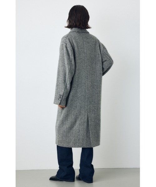 AZUL by moussy（アズールバイマウジー）の「【着丈バリエ】ヘリンボーンツイードチェスターロングコート 秋服 冬服　お尻が隠れる　体系カバー　マニッシュ（チェスターコート・レディース・ブラック系その他/ブラウン系その他・MEDIUM/SMALL）」の17枚目の写真