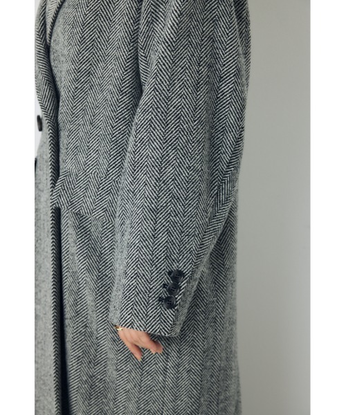 AZUL by moussy（アズールバイマウジー）の「【着丈バリエ】ヘリンボーンツイードチェスターロングコート 秋服 冬服　お尻が隠れる　体系カバー　マニッシュ（チェスターコート・レディース・ブラック系その他/ブラウン系その他・MEDIUM/SMALL）」の20枚目の写真