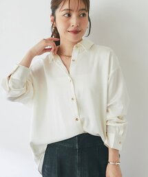 【女っぽシャツ】サテンシャツ
