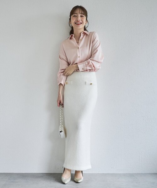 La boutique BonBon(ラブティックボンボン)の「【女っぽシャツ】サテンシャツ(シャツ/ブラウス・レディース・オフホワイト/ピンク・FREE)」の19枚目の写真