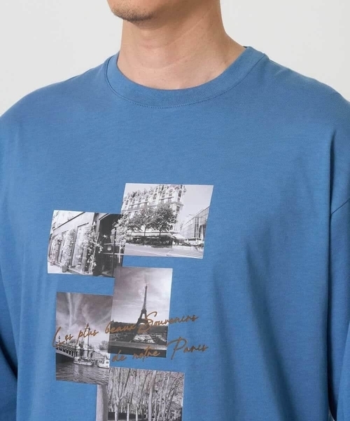 a.v.v(アーヴェヴェ)の「フォトプリントワイドシルエットカットソー(Tシャツ/カットソー・メンズ・ダークインディゴブルー/ホワイト・46/48)」の8枚目の写真