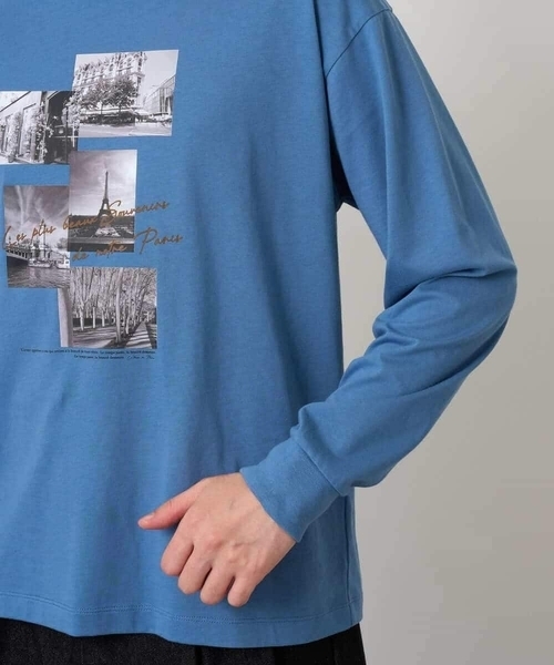a.v.v(アーヴェヴェ)の「フォトプリントワイドシルエットカットソー(Tシャツ/カットソー・メンズ・ダークインディゴブルー/ホワイト・46/48)」の10枚目の写真