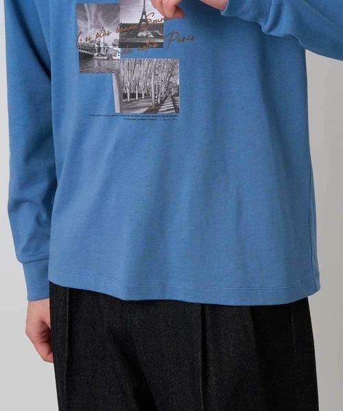 a.v.v(アーヴェヴェ)の「フォトプリントワイドシルエットカットソー(Tシャツ/カットソー・メンズ・ダークインディゴブルー/ホワイト・46/48)」の11枚目の写真