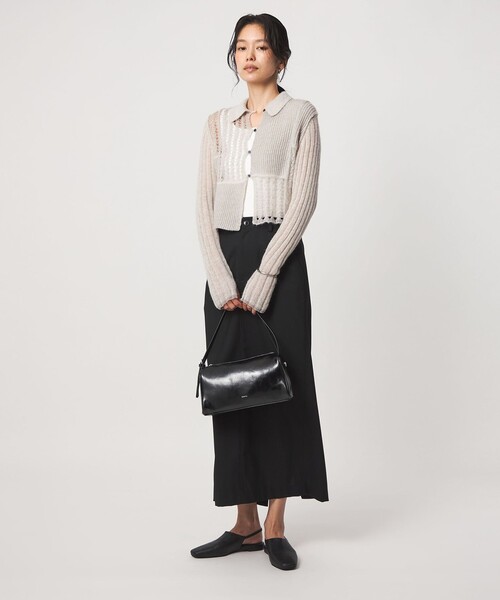 green label relaxing(グリーンレーベルリラクシング)の「【別注】<tyn.TGOR>パネル カラー カーディガン(カーディガン/ボレロ・レディース・ダークグレー/ライトグレー・FREE)」の6枚目の写真
