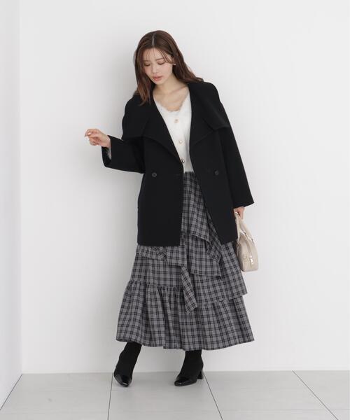 PROPORTION BODY DRESSING（プロポーションボディドレッシング）の「＜ａ＞ビックカラーハーフコート / 1216255104（ステンカラーコート・レディース・ホワイト系その他/ブラック/ベージュ・SMALL/P/S/MEDIUM）」の20枚目の写真