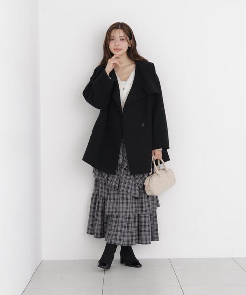 PROPORTION BODY DRESSING（プロポーションボディドレッシング）の「＜ａ＞ビックカラーハーフコート / 1216255104（ステンカラーコート・レディース・ホワイト系その他/ブラック/ベージュ・SMALL/P/S/MEDIUM）」の21枚目の写真