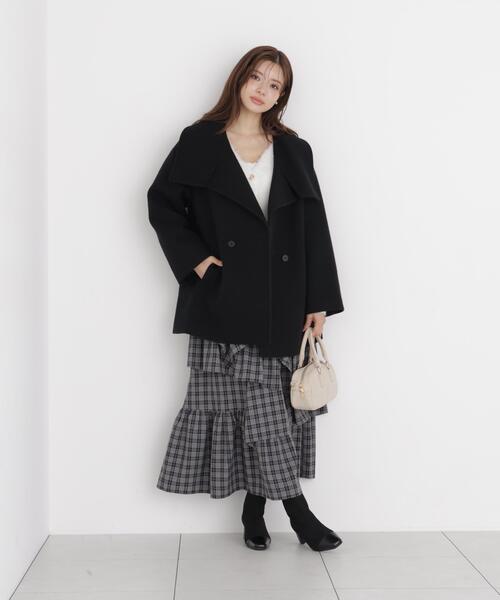PROPORTION BODY DRESSING（プロポーションボディドレッシング）の「＜ａ＞ビックカラーハーフコート / 1216255104（ステンカラーコート・レディース・ホワイト系その他/ブラック/ベージュ・SMALL/P/S/MEDIUM）」の22枚目の写真
