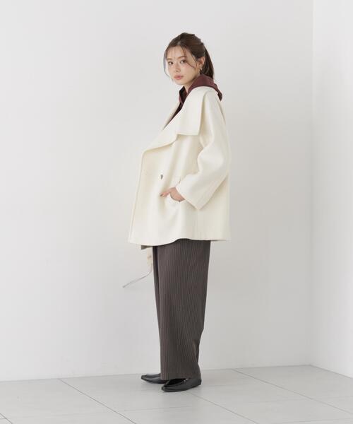 PROPORTION BODY DRESSING（プロポーションボディドレッシング）の「＜ａ＞ビックカラーハーフコート / 1216255104（ステンカラーコート・レディース・ホワイト系その他/ブラック/ベージュ・SMALL/P/S/MEDIUM）」の4枚目の写真