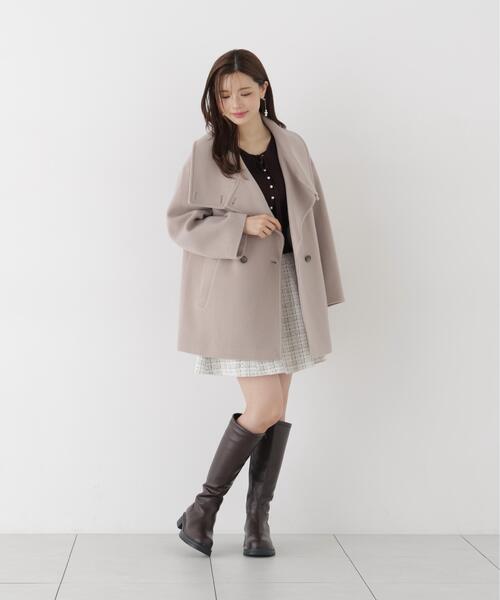 PROPORTION BODY DRESSING（プロポーションボディドレッシング）の「＜ａ＞ビックカラーハーフコート / 1216255104（ステンカラーコート・レディース・ホワイト系その他/ブラック/ベージュ・SMALL/P/S/MEDIUM）」の12枚目の写真