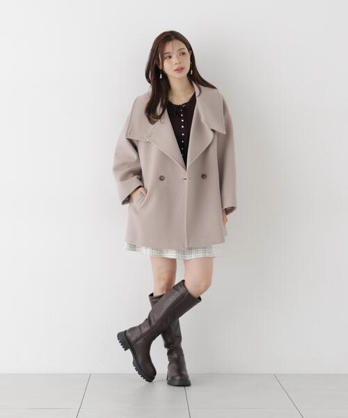PROPORTION BODY DRESSING（プロポーションボディドレッシング）の「＜ａ＞ビックカラーハーフコート / 1216255104（ステンカラーコート・レディース・ホワイト系その他/ブラック/ベージュ・SMALL/P/S/MEDIUM）」の13枚目の写真