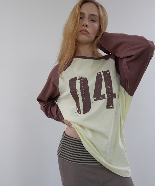 ASURA(アスラ)の「COLLECTING 04 LOOSE RAGLAN T (LEMON+BROWN)(Tシャツ/カットソー・レディース・その他・OS)」の3枚目の写真