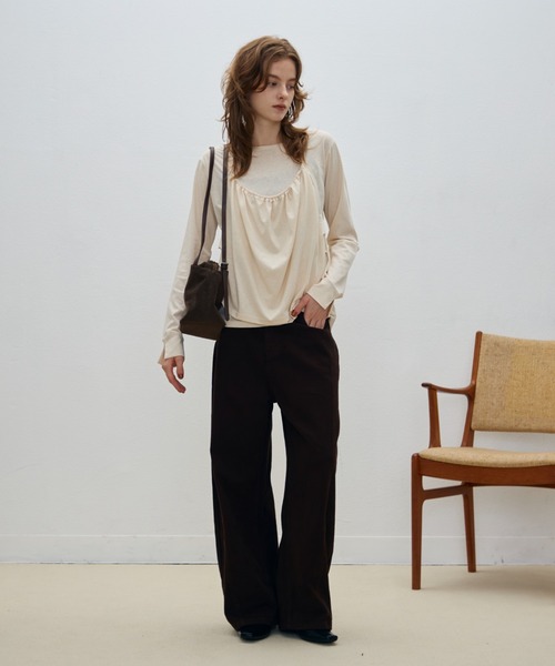 Aunue（オーヌ）の「【2点セット】2wayルーズシルエットカットソー×ホルタービスチェset（Tシャツ/カットソー・レディース・アイボリー/ブラック・FREE）」の11枚目の写真
