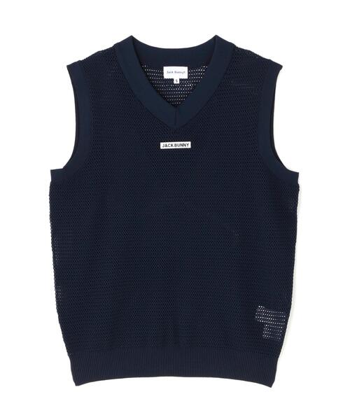 Jack Bunny!!(ジャックバニー)の「イージーケアキューブメッシュVネックニットベスト (MENS)(ニット/セーター・メンズ・グリーン/ネイビー・LARGE/MEDIUM/X-LARGE)」の6枚目の写真