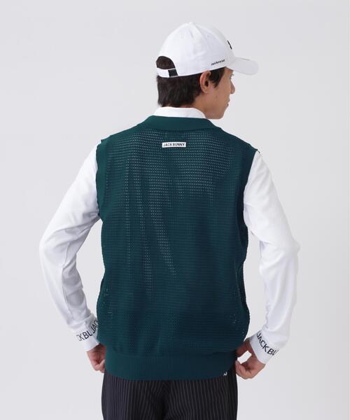Jack Bunny!!(ジャックバニー)の「イージーケアキューブメッシュVネックニットベスト (MENS)(ニット/セーター・メンズ・グリーン/ネイビー・LARGE/MEDIUM/X-LARGE)」の10枚目の写真