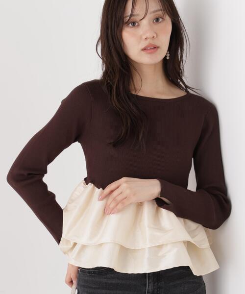 PROPORTION BODY DRESSING（プロポーションボディドレッシング）の「フリルペプラムニット / 1216270012（ニット/セーター・レディース・ブラック/ブラウン/ブラック系その他・FREE）」の3枚目の写真