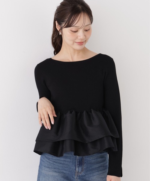 PROPORTION BODY DRESSING（プロポーションボディドレッシング）の「フリルペプラムニット / 1216270012（ニット/セーター・レディース・ブラック/ブラウン/ブラック系その他・FREE）」の5枚目の写真