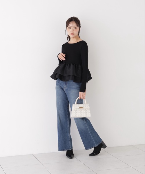 PROPORTION BODY DRESSING（プロポーションボディドレッシング）の「フリルペプラムニット / 1216270012（ニット/セーター・レディース・ブラック/ブラウン/ブラック系その他・FREE）」の7枚目の写真