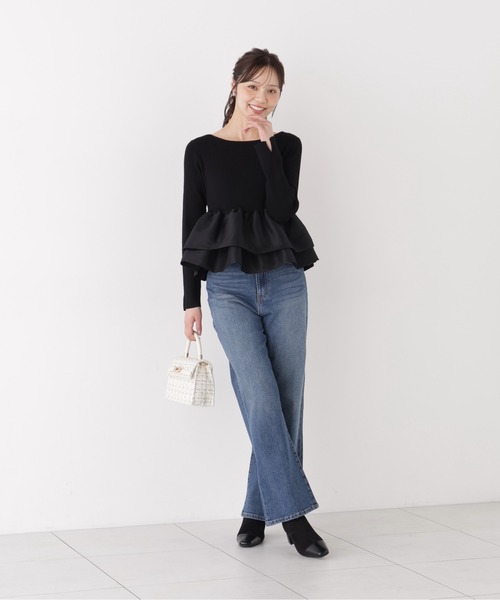 PROPORTION BODY DRESSING（プロポーションボディドレッシング）の「フリルペプラムニット / 1216270012（ニット/セーター・レディース・ブラック/ブラウン/ブラック系その他・FREE）」の8枚目の写真