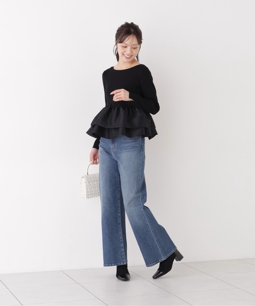 PROPORTION BODY DRESSING（プロポーションボディドレッシング）の「フリルペプラムニット / 1216270012（ニット/セーター・レディース・ブラック/ブラウン/ブラック系その他・FREE）」の9枚目の写真