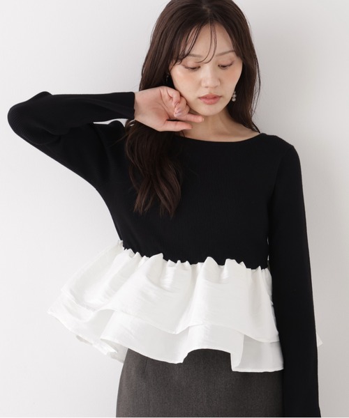 PROPORTION BODY DRESSING（プロポーションボディドレッシング）の「フリルペプラムニット / 1216270012（ニット/セーター・レディース・ブラック/ブラウン/ブラック系その他・FREE）」の10枚目の写真