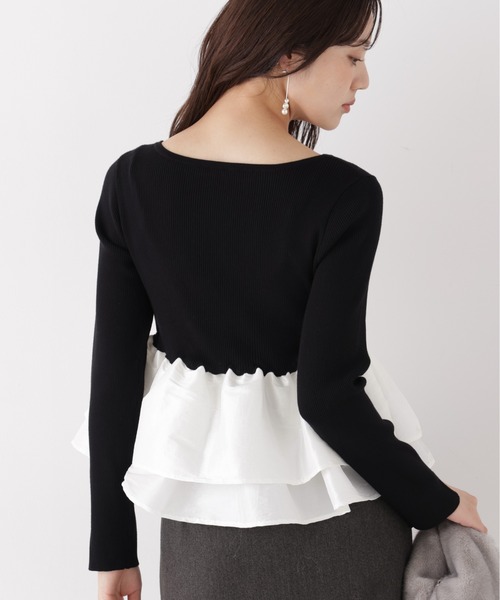 PROPORTION BODY DRESSING（プロポーションボディドレッシング）の「フリルペプラムニット / 1216270012（ニット/セーター・レディース・ブラック/ブラウン/ブラック系その他・FREE）」の12枚目の写真