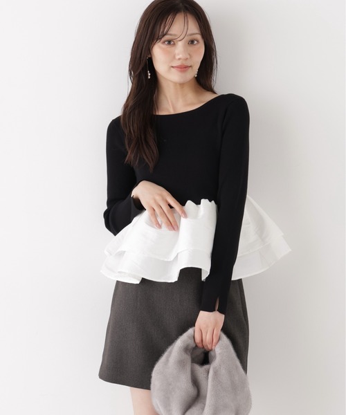 PROPORTION BODY DRESSING（プロポーションボディドレッシング）の「フリルペプラムニット / 1216270012（ニット/セーター・レディース・ブラック/ブラウン/ブラック系その他・FREE）」の13枚目の写真