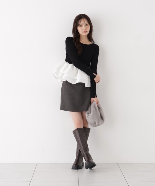 PROPORTION BODY DRESSING（プロポーションボディドレッシング）の「フリルペプラムニット / 1216270012（ニット/セーター・レディース・ブラック/ブラウン/ブラック系その他・FREE）」の14枚目の写真