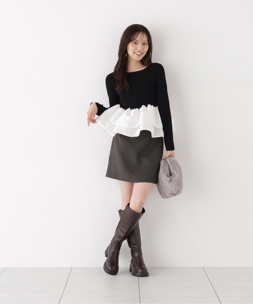 PROPORTION BODY DRESSING（プロポーションボディドレッシング）の「フリルペプラムニット / 1216270012（ニット/セーター・レディース・ブラック/ブラウン/ブラック系その他・FREE）」の15枚目の写真