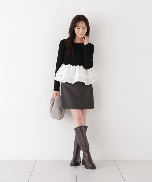 PROPORTION BODY DRESSING（プロポーションボディドレッシング）の「フリルペプラムニット / 1216270012（ニット/セーター・レディース・ブラック/ブラウン/ブラック系その他・FREE）」の16枚目の写真