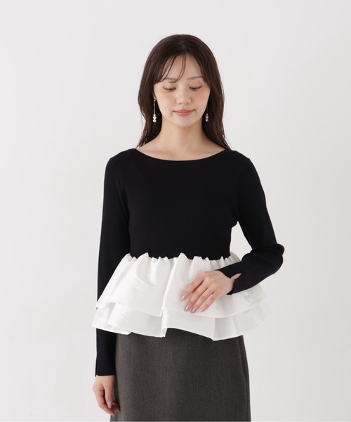 PROPORTION BODY DRESSING（プロポーションボディドレッシング）の「フリルペプラムニット / 1216270012（ニット/セーター・レディース・ブラック/ブラウン/ブラック系その他・FREE）」の17枚目の写真