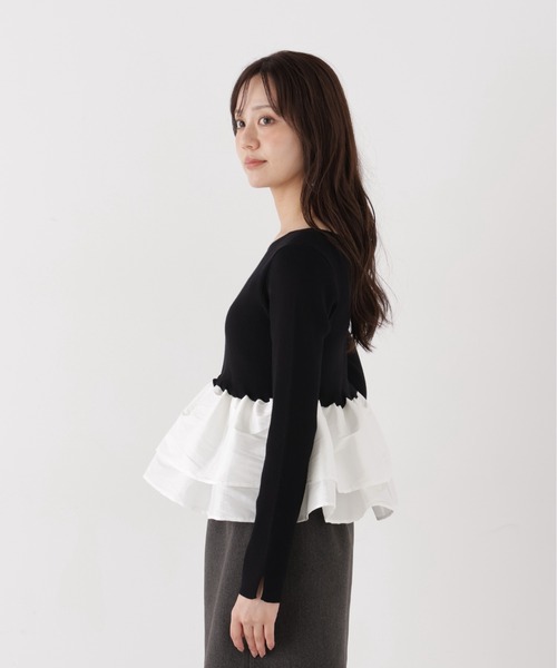 PROPORTION BODY DRESSING（プロポーションボディドレッシング）の「フリルペプラムニット / 1216270012（ニット/セーター・レディース・ブラック/ブラウン/ブラック系その他・FREE）」の18枚目の写真