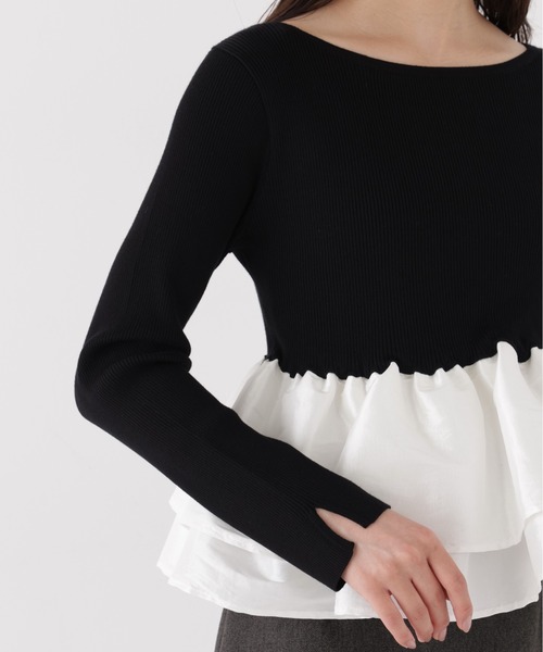 PROPORTION BODY DRESSING（プロポーションボディドレッシング）の「フリルペプラムニット / 1216270012（ニット/セーター・レディース・ブラック/ブラウン/ブラック系その他・FREE）」の22枚目の写真
