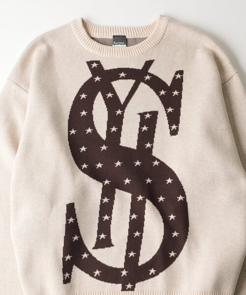 Sourcream（サワークリーム）の「【Sourcream】＄ジャガードニット（ニット/セーター・レディース・ブラック/サックスブルー/アイボリー・SMALL/MEDIUM）」の4枚目の写真